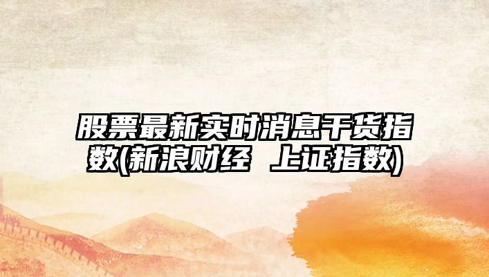 股票最新實(shí)時(shí)消息干貨指數(新浪財經(jīng) 上證指數)