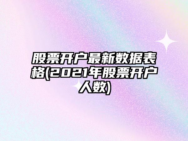 股票開(kāi)戶(hù)最新數據表格(2021年股票開(kāi)戶(hù)人數)