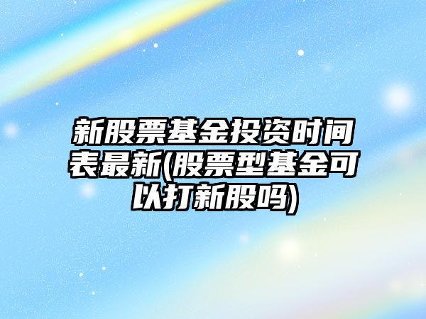 新股票基金投資時(shí)間表最新(股票型基金可以打新股嗎)