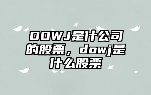 DOWJ是什公司的股票，dowj是什么股票