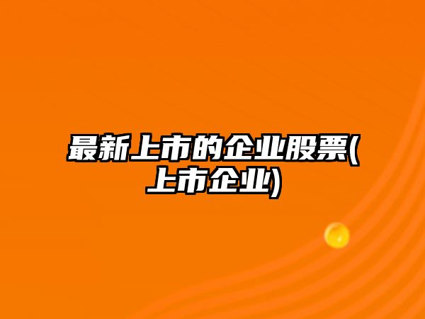 最新上市的企業(yè)股票(上市企業(yè))