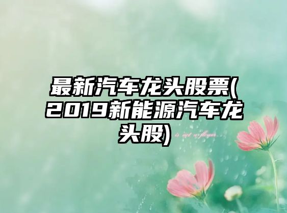 最新汽車(chē)龍頭股票(2019新能源汽車(chē)龍頭股)