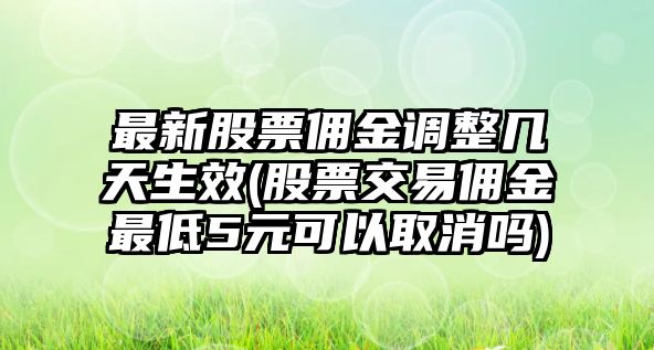 最新股票傭金調整幾天生效(股票交易傭金最低5元可以取消嗎)