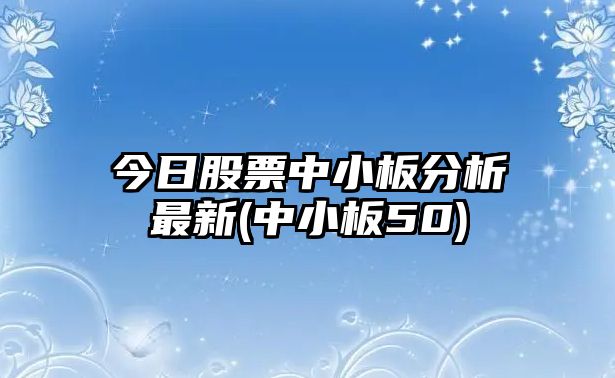 今日股票中小板分析最新(中小板50)