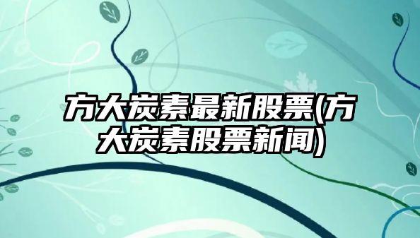 方大炭素最新股票(方大炭素股票新聞)