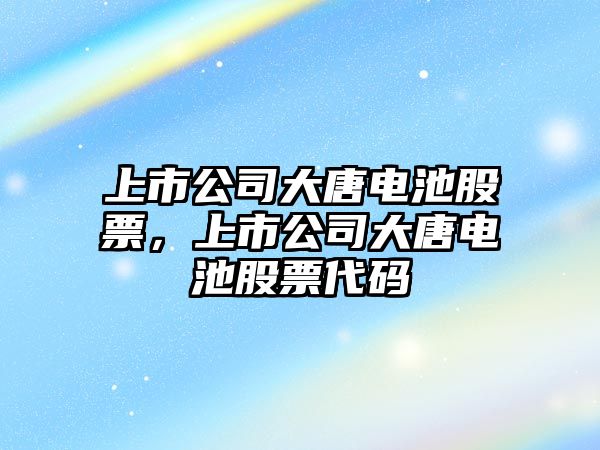 上市公司大唐電池股票，上市公司大唐電池股票代碼