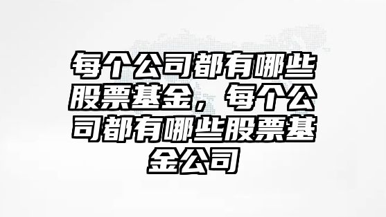 每個(gè)公司都有哪些股票基金，每個(gè)公司都有哪些股票基金公司