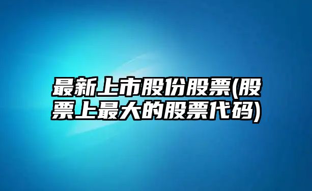 最新上市股份股票(股票上最大的股票代碼)