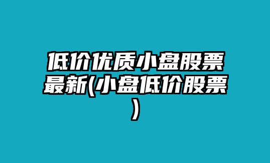 低價(jià)優(yōu)質(zhì)小盤(pán)股票最新(小盤(pán)低價(jià)股票)