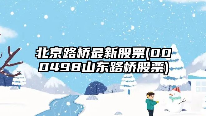 北京路橋最新股票(000498山東路橋股票)