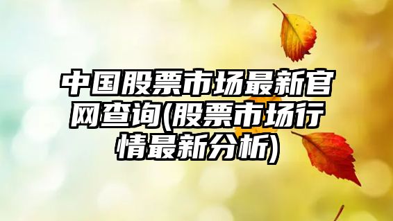 中國股票市場(chǎng)最新官網(wǎng)查詢(xún)(股票市場(chǎng)行情最新分析)