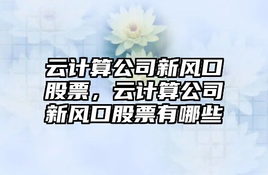 云計算公司新風(fēng)口股票，云計算公司新風(fēng)口股票有哪些