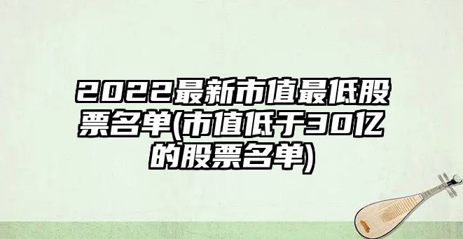 2022最新市值最低股票名單(市值低于30億的股票名單)