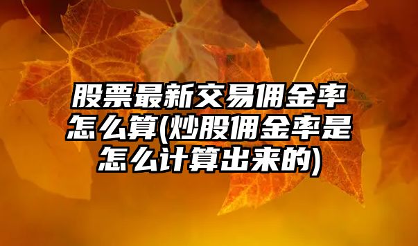 股票最新交易傭金率怎么算(炒股傭金率是怎么計算出來(lái)的)