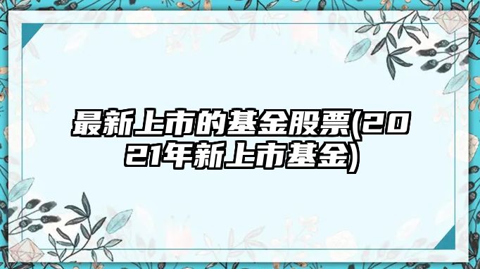 最新上市的基金股票(2021年新上市基金)