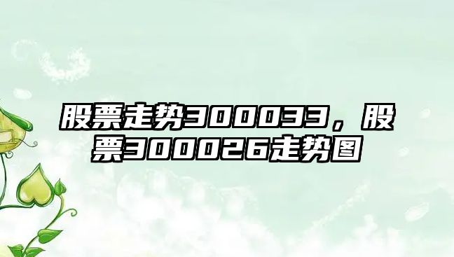 股票走勢300033，股票300026走勢圖