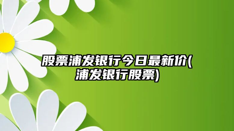 股票浦發(fā)銀行今日最新價(jià)(浦發(fā)銀行股票)