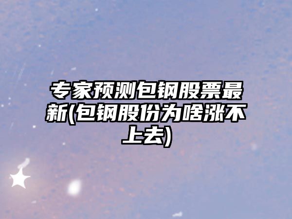 專(zhuān)家預測包鋼股票最新(包鋼股份為啥漲不上去)