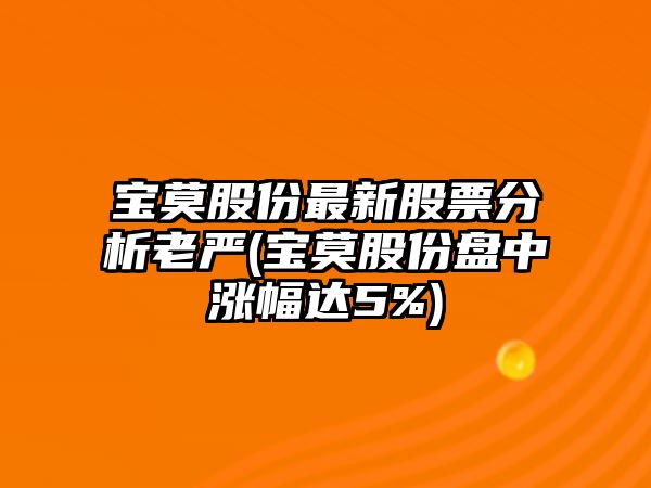 寶莫股份最新股票分析老嚴(寶莫股份盤(pán)中漲幅達5%)