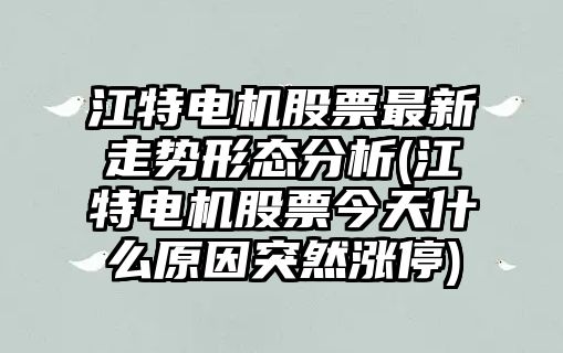 江特電機股票最新走勢形態(tài)分析(江特電機股票今天什么原因突然漲停)