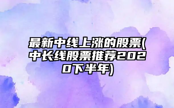 最新中線(xiàn)上漲的股票(中長(cháng)線(xiàn)股票推薦2020下半年)