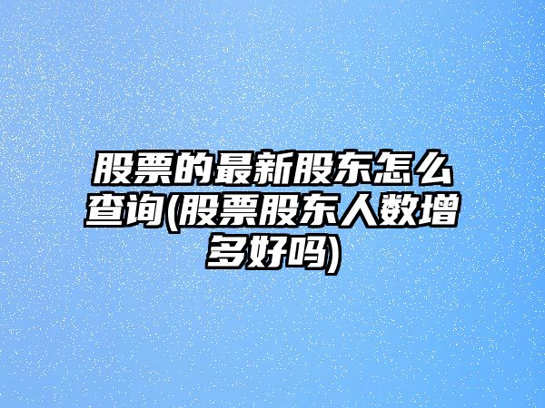 股票的最新股東怎么查詢(xún)(股票股東人數增多好嗎)