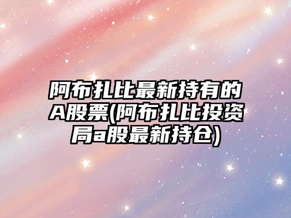 阿布扎比最新持有的A股票(阿布扎比投資局a股最新持倉)