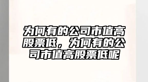 為何有的公司市值高股票低，為何有的公司市值高股票低呢