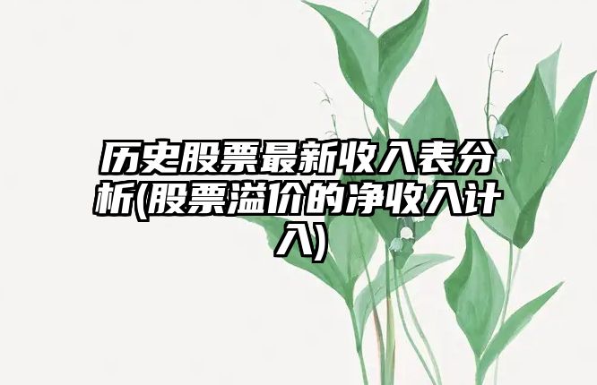 歷史股票最新收入表分析(股票溢價(jià)的凈收入計入)