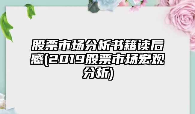 股票市場(chǎng)分析書(shū)籍讀后感(2019股票市場(chǎng)宏觀(guān)分析)