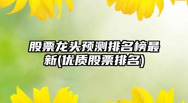 股票龍頭預測排名榜最新(優(yōu)質(zhì)股票排名)