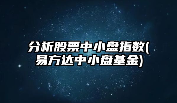 分析股票中小盤(pán)指數(易方達中小盤(pán)基金)