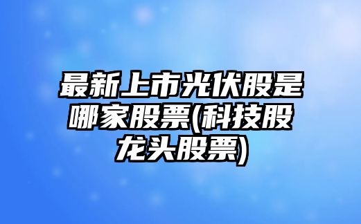 最新上市光伏股是哪家股票(科技股龍頭股票)