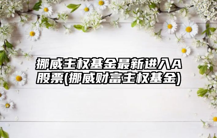 挪威主權基金最新進(jìn)入A股票(挪威財富主權基金)