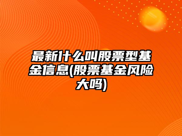 最新什么叫股票型基金信息(股票基金風(fēng)險大嗎)