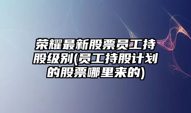 榮耀最新股票員工持股級別(員工持股計劃的股票哪里來(lái)的)