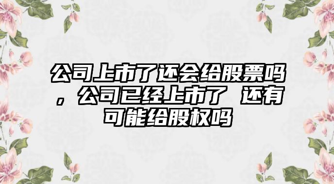 公司上市了還會(huì )給股票嗎，公司已經(jīng)上市了 還有可能給股權嗎