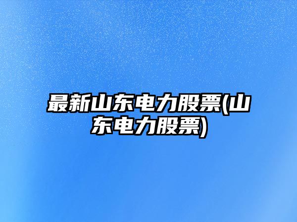 最新山東電力股票(山東電力股票)