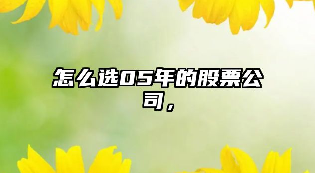 怎么選05年的股票公司，