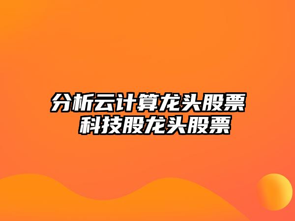 分析云計算龍頭股票 科技股龍頭股票