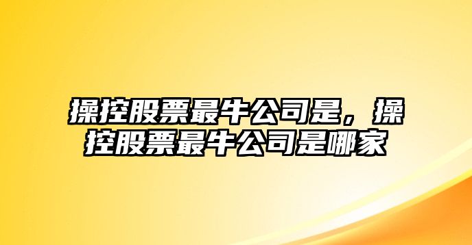 操控股票最牛公司是，操控股票最牛公司是哪家