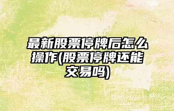 最新股票停牌后怎么操作(股票停牌還能交易嗎)