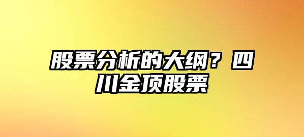 股票分析的大綱？四川金頂股票