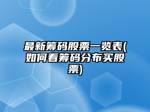 最新籌碼股票一覽表(如何看籌碼分布買(mǎi)股票)