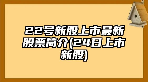 22號新股上市最新股票簡(jiǎn)介(24日上市新股)