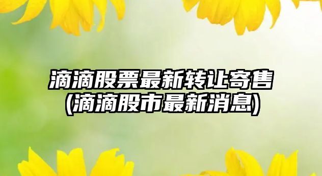 滴滴股票最新轉讓寄售(滴滴股市最新消息)