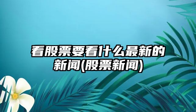 看股票要看什么最新的新聞(股票新聞)