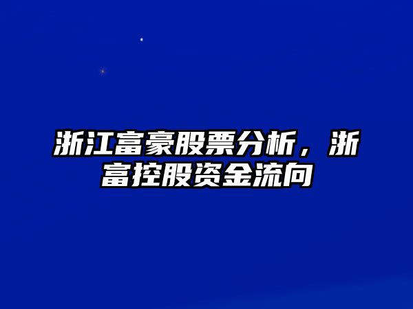 浙江富豪股票分析，浙富控股資金流向