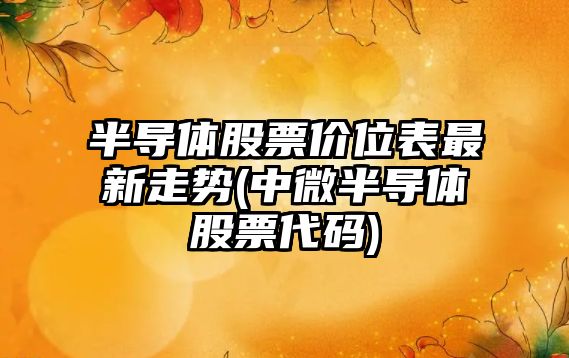 半導體股票價(jià)位表最新走勢(中微半導體股票代碼)