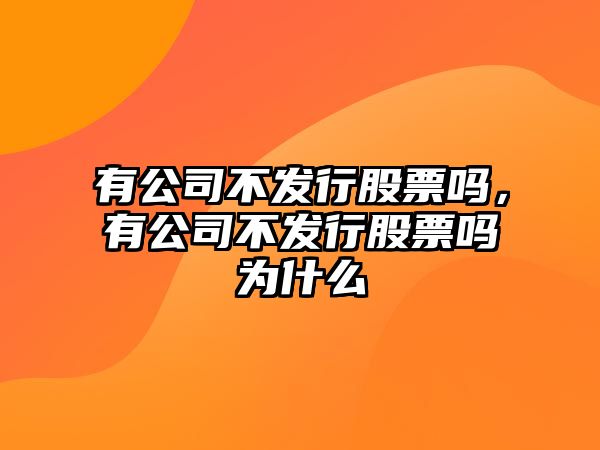 有公司不發(fā)行股票嗎，有公司不發(fā)行股票嗎為什么